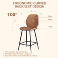 thumbnail image 4 of Hommpa Counter Height Bar Stools Set of 2 with Back and Footrest 26" Faux PU Leather Bar Pub Chairs Metal Frame for Kitchen Island, 4 of 11
