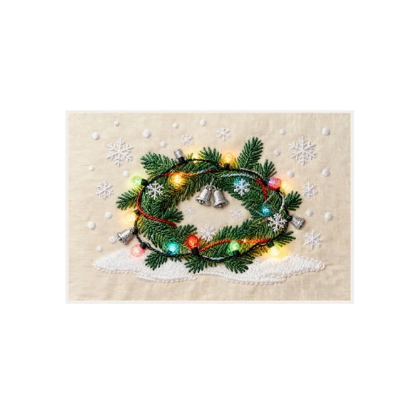 Darzheoy Christmas Stereoscopic Embroidery Doormat 15.7x23.6 Inches Absorbent Non-Slip Entrance Mat for Household Use Indoor Outdoor Holiday Decor