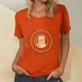 thumbnail image 3 of QLEICOM Oktoberfest T-Shirts, Summer Tops for Women Crewneck Casual Loose Blouses, Beer Mug Printed Graphic Tees Basic Blouses, Women Vintage Funny Pattern Drop Sleeves Tops Orange B S, 3 of 4