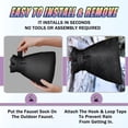 thumbnail image 7 of ZHZFKQ 2026 New Outdoor Faucet Covers for Winter,13" W X 25" H Outside Yard Hydrant Protector Socks Winter,Insulated Hose Bib Protector Cover,Spigot Pipe Cover Freeze Protection - Black, 7 of 7