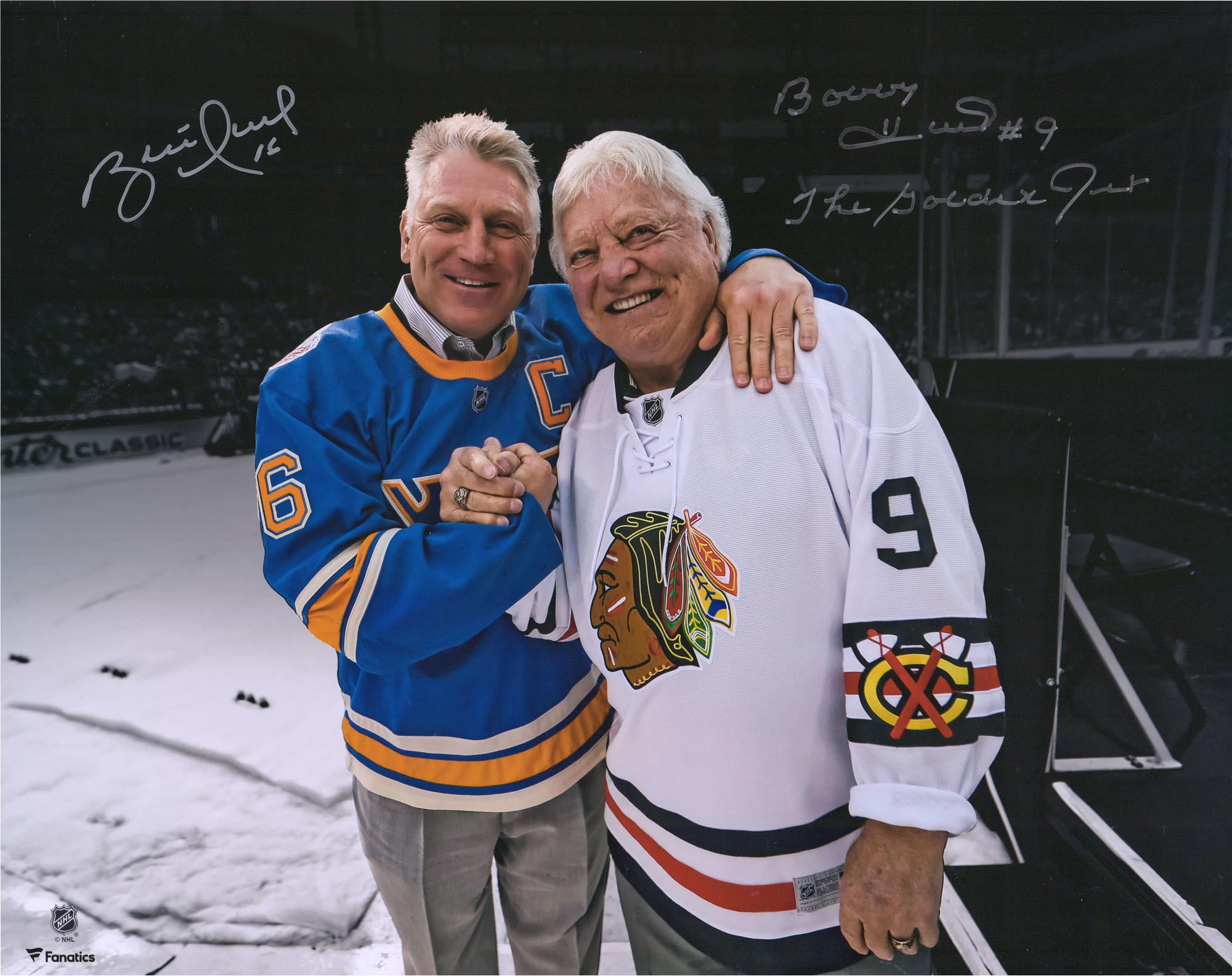 Bobby Hull with Bobby Junior Signed 8x10 Photograph Chicago
