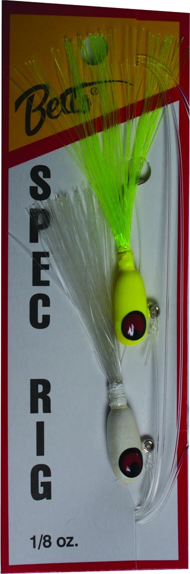 WHITE JIGS 20LB SPECK SEA TROUT SAND BASS REDFISH DOUBLE JIG RIG 1/8 OZ YEL 