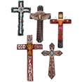 thumbnail image 6 of Urbalabs Western 14 Inch Wall Cross Red With Detailed Stars, Arrows And A bull Center Distressed Wall Hanging Cross Country Wall Decor Room Decoration Office Church Home (Yellow Rose Longhorn), 6 of 7