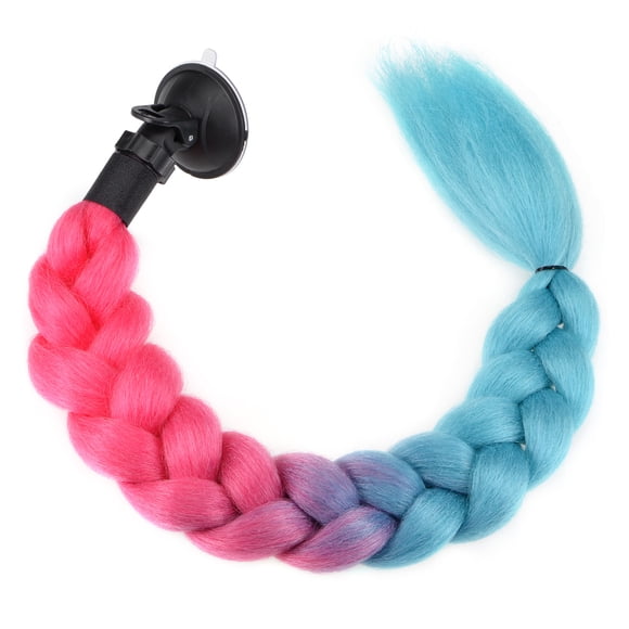 Unique Bargains Helmet Decor Pigtail Gradient Braid with Suction Cup for Motorcycle Scooter Helmet Blue Dark Pink