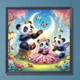thumbnail image 3 of Pintura de diamante 5D DIY, taladro redondo completo, kit de tres pandas, decoración del hogar, 30x30cm, 3 of 9