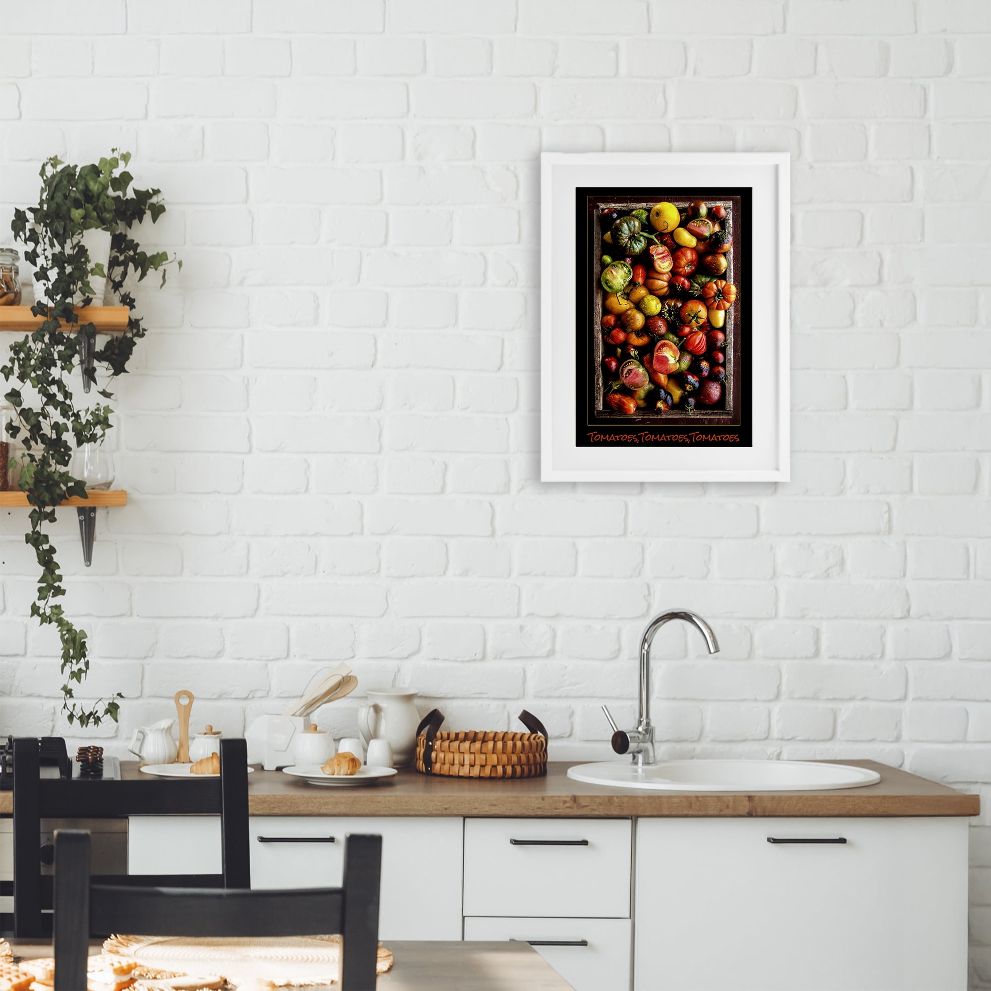 Stupell Industries Ripe & Bountiful Tomato Harvest White Framed Print Under Glass, design by Carl Kravats