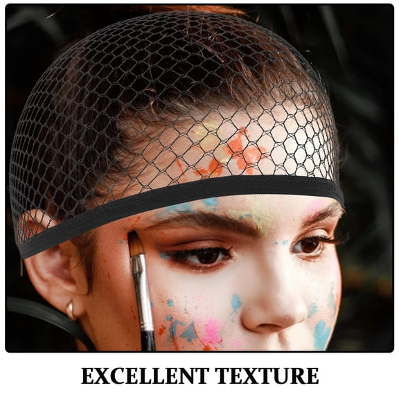 ELAYARD 3Pcs Stretchable Black Hairnets Mesh Wig Nets with Elastic Design for Daily Use