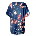 thumbnail image 4 of ibuvkizy Summer Tops for Women 2025!Independence Day Shirts for Women Fashion American Flag Tops Patriotic Crewneck Short Sleeve Print Tees,4th of July Shirt Blue S, 4 of 5
