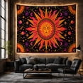 thumbnail image 5 of Celestial Sun Face with Stars and Galaxies, Mystical Psychedelic Cosmic Art for Astronomy Fans, Celestial Home Decor, Housewarming Gift Tapestry Wall Hanging for Bedroom, Living Room and Dorm, 5 of 6