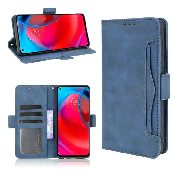 for Motorola Moto G Stylus 5G Case, PU Leather Card Slots Cash Money Pocket Wallet Flip Cover Magnetic Folio Stand Shell Shockproof Phone Case for Motrola Moto G Stylus 2021 5G, Blue