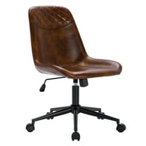 Duhome Faux Leather Desk Chair Office Chair Swivel Task Chair with Wheels Computer Chair for Adults, Yellowish Brown