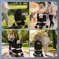 thumbnail image 2 of Zoolike 3 in 1 Pet Stroller for Dogs and Cats,4 Wheel Foldable Stroller with Detachable Carrier&Storage Basket,Black, 2 of 7