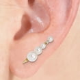 thumbnail image 2 of FB Jewels 14K Yellow Gold 3-5mm Freshwater Cultured Pearl .016ct Diamond Ear Climber Earrings, 2 of 3