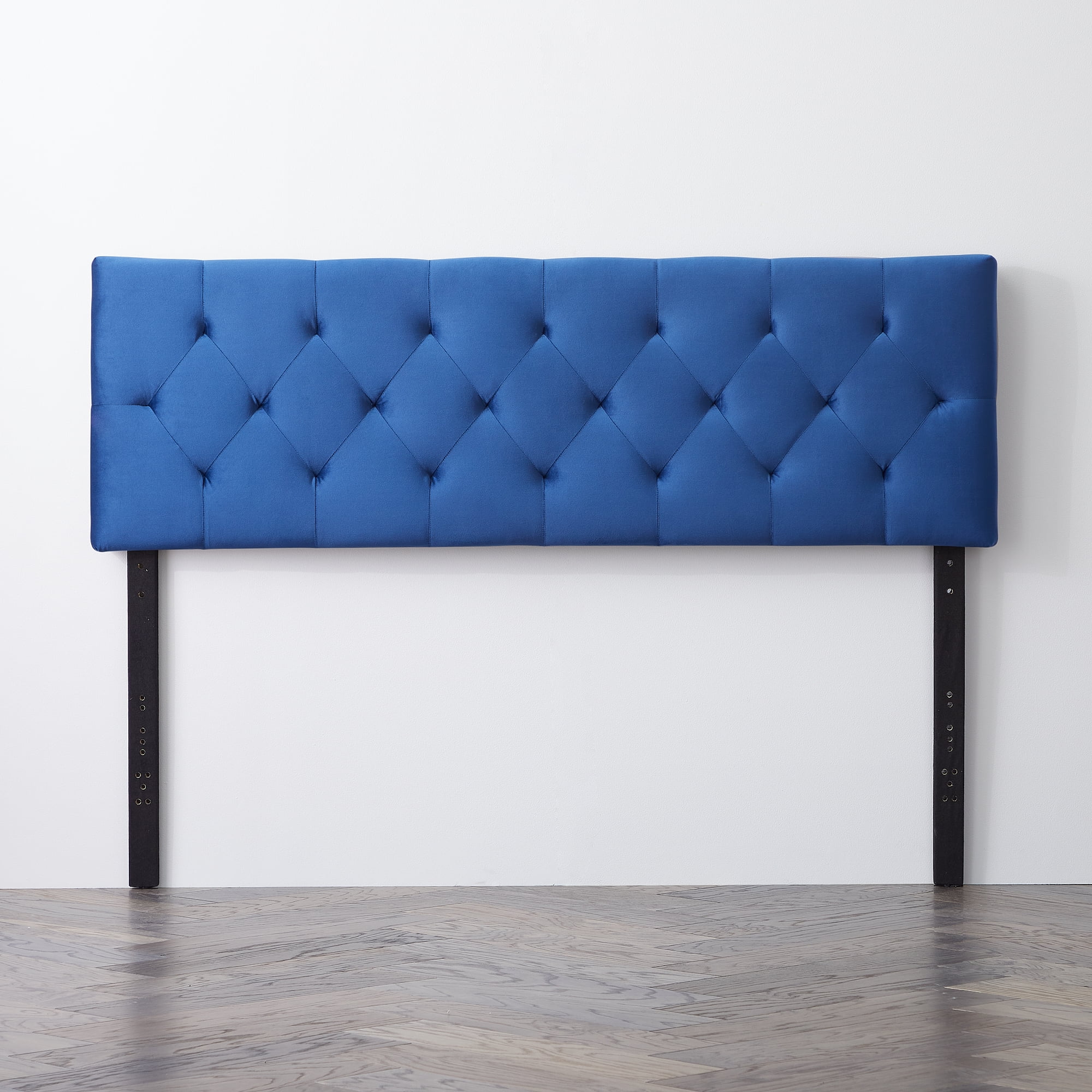 Rest Haven Raleigh Tufted Velvet Upholstered Headboard, Queen, Blue