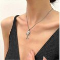 thumbnail image 3 of 2 Pcs Funny Doodle Necklace4263, Personalized Smiley Middle Finger Necklace, Best Friend Necklace for 2, Match Friends Funny Gift(Silver), 3 of 5