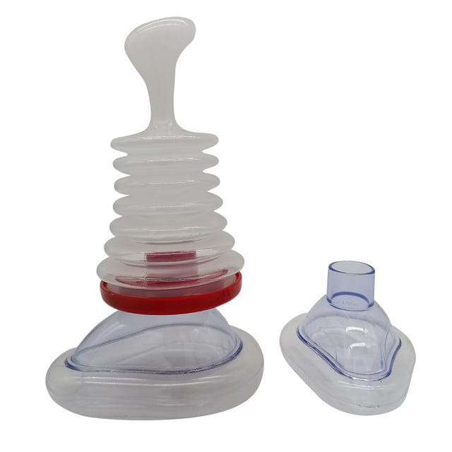 Dispositivo Asfixia Protector Facial Portátil para RCP para Acampar Y Senderismo (rojo) 1 Juego