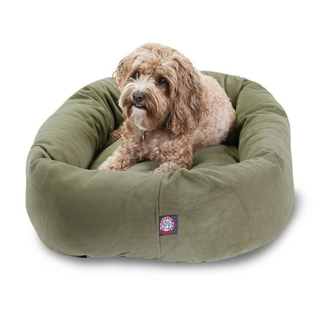 UPC: 0788995673064 | Majestic Pet | Suede Bagel Pet Bed For Dogs  Sage  Medium
