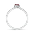 thumbnail image 2 of ANGARA Natural Two Stone Ruby Bypass Ring with Diamond Accents in 14K White Gold for Women (Size-3mm) | July Birthstone, Birthday, Anniversary, Jewelry Gift for Women | Natural Ruby Ring, 2 of 7