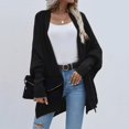 thumbnail image 2 of felwors Women's 2025 Fashion Casual Oversized Open Front Batwing Long Sleeve Knit Cardigans Sweaters Outerwear Coats Black, S, 2 of 5