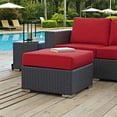 thumbnail image 2 of Modway Ottomane de Patio en Aluminium et Rotin, Toile/rouge, 2 of 3