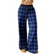 thumbnail image 3 of TaTaai Women's Loose Fit Lounge Trousers Plaid Wide Leg Design with Elastic Waist and Two Side Pockets Solid Color Casual Pants for Comfortable Daily Wear Gift, 3 of 9