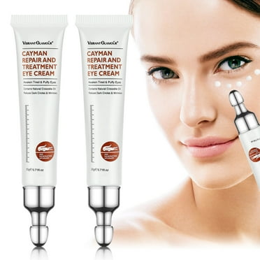 2pcs Cayman Eye Cream, Repair Eye Cream with Natrual Crocodile Oil for Dark Circles Bags, Wrinkle Moisturizing Remover Dark Circles Against Eye Cream Smooth Tired And Puffy Eyes, 20g