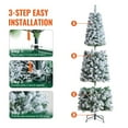 thumbnail image 5 of 6.5ft Prelit Flocked Christmas Tree with 250 Warm White LED Lights and 814 Tips, Durable Metal Hinged Branches, Flame-Retardant PVC Tips, Sturdy Metal Base, Easy Assembly for Holiday Decorations, 5 of 11