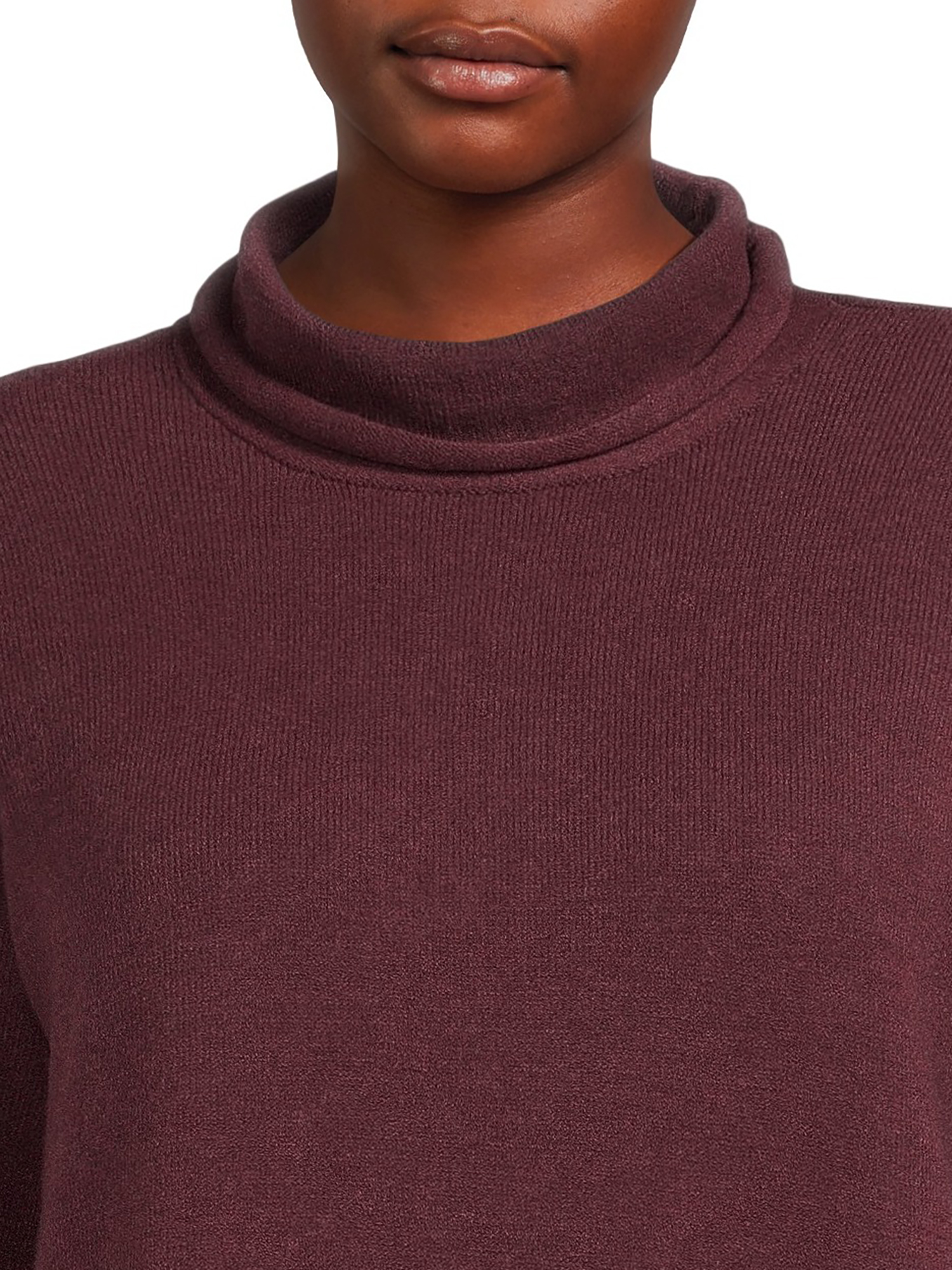 Terra & Sky Women's Plus Size Turtleneck Tunic Length Sweater Dress - image 4 of 5