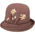 thumbnail image 6 of CoCopeaunts Thickened Wool Women Bucket Hat Winter Fashionable Flower Embroidery Fisherman Hat Cold Proof Roll up Brim Basin Hat, 6 of 8