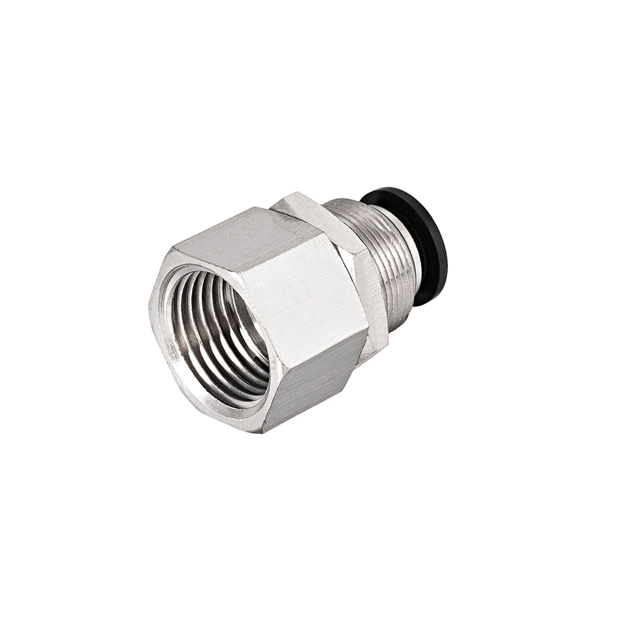 10mm Tube to 1/2 NPT Push Lock Fittings, Bulkhead Union Brass Nickel