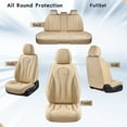 thumbnail image 4 of Coverado Car Seat Covers Full Set, Beige Front and Back Auto Seat Protectors, Premium Leather Interior Cushions Universal Fit for Most Cars, SUVs and Trucks, 4 of 11