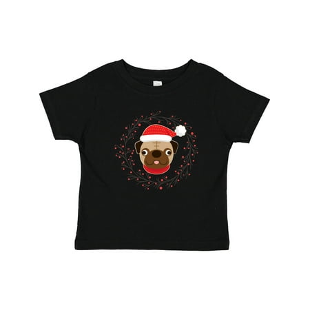 

Inktastic Pug Dog Christmas Holiday Wreath Gift Baby Boy or Baby Girl T-Shirt