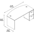 thumbnail image 4 of Bush Business Furniture Bow Front Desk w/2 Drawer Mobile Pedestal Mocha Cherry (SRC0020MRSU), 4 of 7