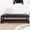 Black + PU, variant on Bedroom End of Bed Bench Tufted Upholstered End of Bed Bench End of Bed Entrance Shoe Bench, 60" with Nailhead Trim and Shelf Bedroom Upholstered Leather Bench Living Room Shoe Rack Footstool (brown)