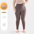 thumbnail image 2 of Cavosen High Waisted Butt Lifting Leggings Cotton Fleece Seamless Full Length Pants Solid Tight Yoga Pants Buttery Soft Stretch Comfortable Pants, 2 of 3
