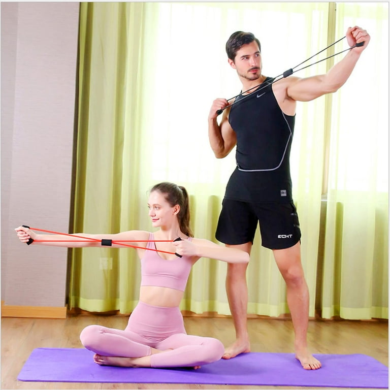 8 Resistance Band Primary Fitness Exercise Working Out Cord for Women and Men Natural Latex Workout Training for Arms Chest Expander Yoga Gym