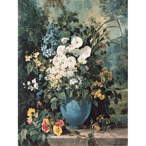 QISVANSET Floral Arrangement Canvas Wall Print 15.75x11.81 Inches