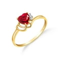thumbnail image 3 of Galaxy Gold 18K Solid Yellow Gold Angel's Heart 1.02 ct Ruby & Diamond Ring (6), 3 of 6