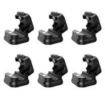 6-Pack Magnetic Cable Organizer - 4.53x3.94in Plastic Cord Clips for Desktop/Wall Mounted Cable Management (Black)