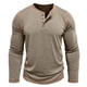 thumbnail image 2 of pstuiky camisa de manga larga para hombre, Camisa informal de manga larga con cuello redondo y botones de color liso para hombre top de hombre xl, 2 of 9