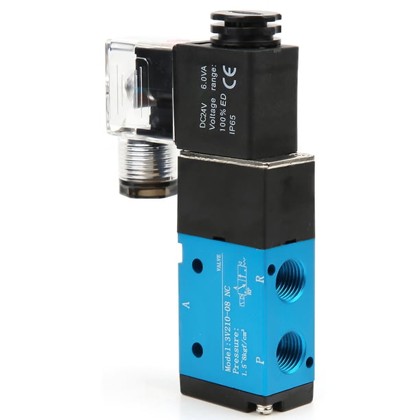 Válvula de vía, 3V210-08 Válvula de posición de válvula solenoide eléctrica de 2 posiciones y 5 compacta y liviana