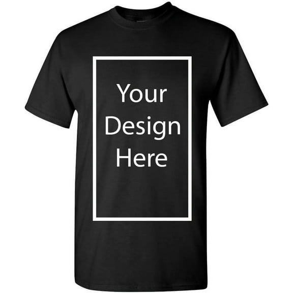Custom adult t-shirt, center and front design, just add to cart and add your own text and custom design