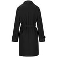 thumbnail image 5 of UPPADA Womens Long Trench Coats Dressy Lady Medium Length Outerwear Windbreaker Wool Pea Coats Warm Winter Trench Coat Black,L, 5 of 6