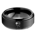 thumbnail image 2 of Valentine Black Metal Tungsten Ring Gamer Graduation Gifts for Him Mens Wedding Band Unique Engaged Gift, 2 of 7