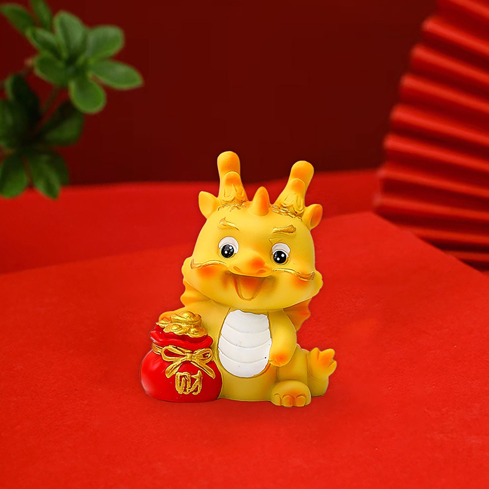 Dragon Year Collectible Figurine Small Size Non Moving Head Exquisite Decor For And Fortune 8395