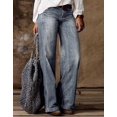 thumbnail image 2 of Jeans elásticos de cintura media rasgados vintage de los años 90 para mujer 2022Gray3X-Large, 2 of 5