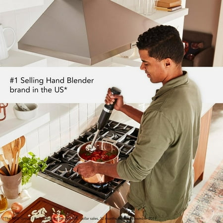 KitchenAid - Cordless Variable Speed Hand Blender with Chopper and Whisk attachment - KHBBV83 - Black Matte