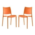 thumbnail image 1 of Hawthorne Collections 17.5" Chaise d'Appoint en Plastique Orange (Lot de 2), 1 of 4