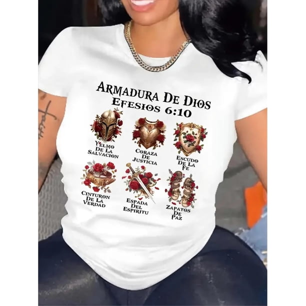 Camiseta De Mujer Verano Casual Mujer Básica Camiseta Para Deportes Callejeros PlayaWomen'S Vintage Casual Printed T-Shirt with a Round NeckFather's Day, Mother's Day, New Year, Spring Festival, Val