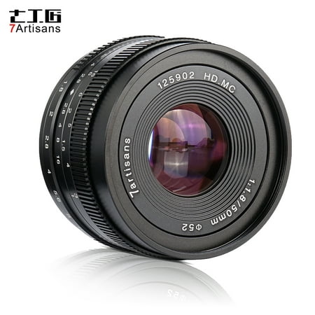 7artisans 50mm F1.8 Manual Focus Camera Lens Large Aperture for Olympus Epm2/E-PL7/E-PL8/E-P5/E-P6 for Panasonic G5/G6/G7/GF5/GF6/GM10/GH4/GH5 M4/3-Mount Mirrorless (Best Lens For Panasonic G7)